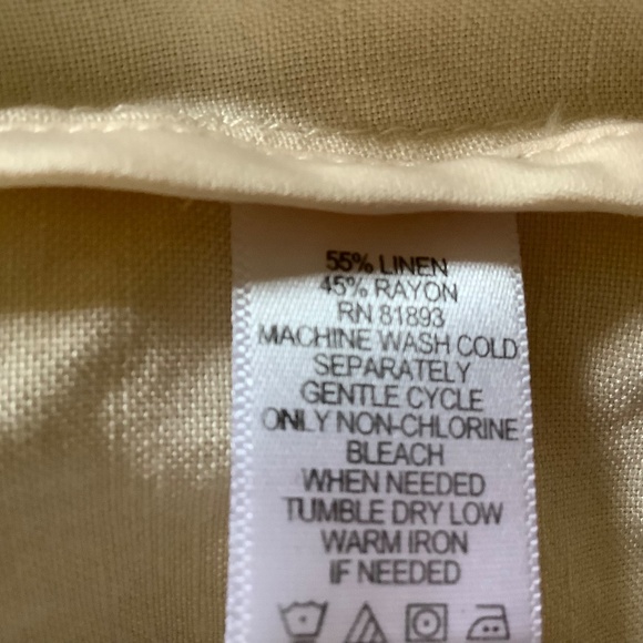 H by Halston Draped Zip Front Linen Blend Blazer Ecru SZ 14 - Picture 15 of 16